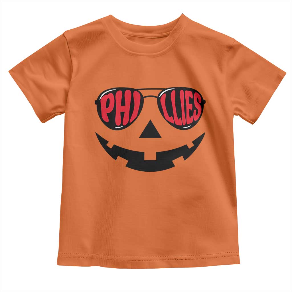 Halloween Philly Toddler T Shirt Philadelphia Baseball Red October Jackolantern Pumpkin Face TS10 Orange Print Your Wear