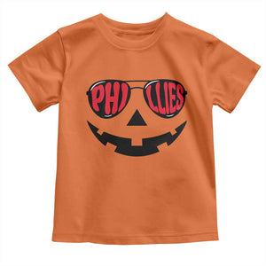 Halloween Philly Toddler T Shirt Philadelphia Baseball Red October Jackolantern Pumpkin Face TS10 Orange Print Your Wear