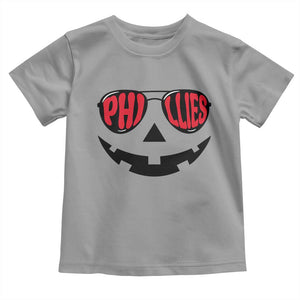 Halloween Phillies Toddler T Shirt Philadelphia Baseball Red October Jackolantern Pumpkin Face TS10 Sport Gray Print Your Wear