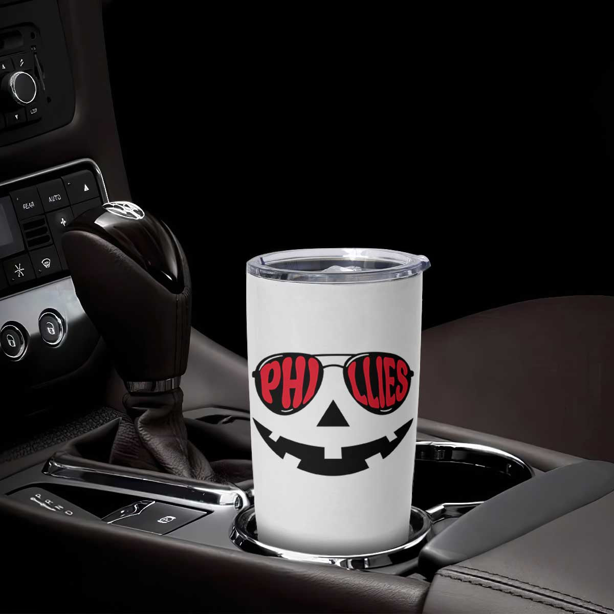 Halloween Philly Tumbler Cup Philadelphia Baseball Red October Jackolantern Pumpkin Face TS10 Print Your Wear