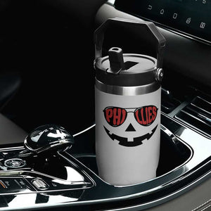 Halloween Philly Flip Straw Tumbler Philadelphia Baseball Red October Jackolantern Pumpkin Face TS10 Print Your Wear