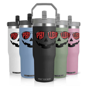 Halloween Phillies Flip Straw Tumbler Philadelphia Baseball Red October Jackolantern Pumpkin Face TS10 Print Your Wear