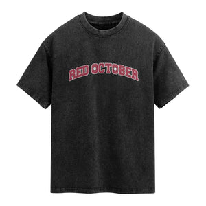 Red October Washed Cotton T-Shirt Vintage Sports Philadelphia Playoff Baseball Fan