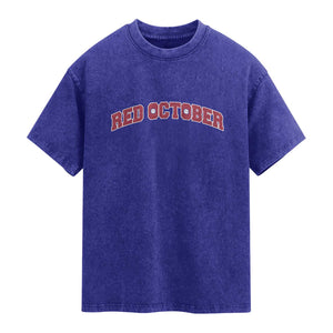 Red October Washed Cotton T-Shirt Vintage Sports Philadelphia Playoff Baseball Fan