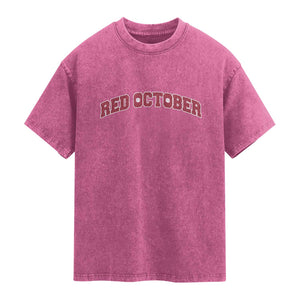 Red October Washed Cotton T-Shirt Vintage Sports Philadelphia Playoff Baseball Fan