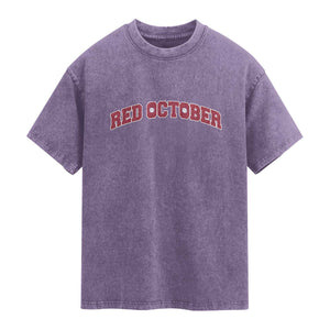 Red October Washed Cotton T-Shirt Vintage Sports Philadelphia Playoff Baseball Fan