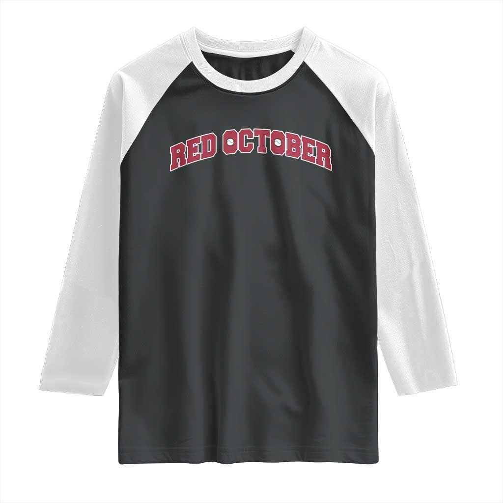 Red October Raglan Shirt Vintage Sports Philadelphia Playoff Baseball Fan TS10 Black White Print Your Wear