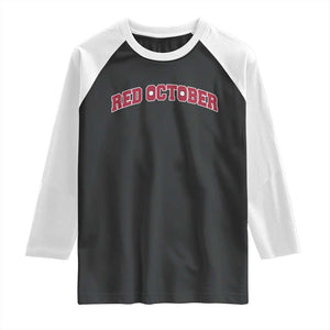 Red October Raglan Shirt Vintage Sports Philadelphia Playoff Baseball Fan TS10 Black White Print Your Wear