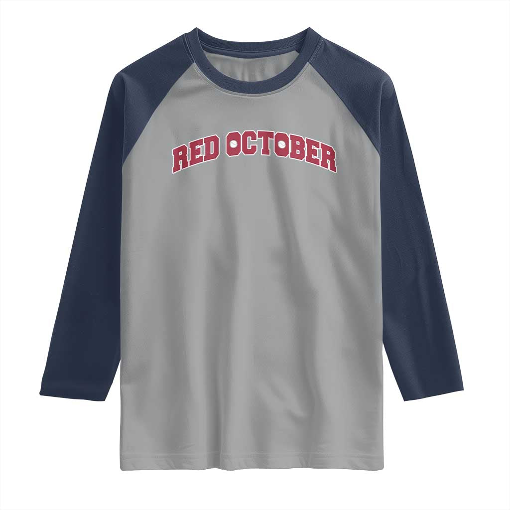 Red October Raglan Shirt Vintage Sports Philadelphia Playoff Baseball Fan TS10 Sport Gray Navy Print Your Wear