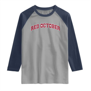 Red October Raglan Shirt Vintage Sports Philadelphia Playoff Baseball Fan TS10 Sport Gray Navy Print Your Wear