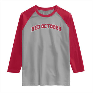 Red October Raglan Shirt Vintage Sports Philadelphia Playoff Baseball Fan TS10 Sport Gray Red Print Your Wear