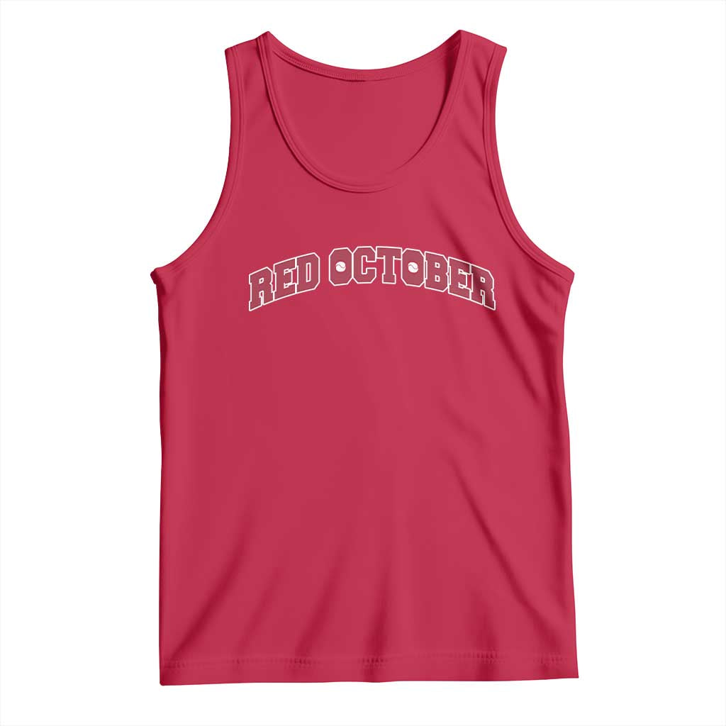 Red October Tank Top Vintage Sports Philadelphia Playoff Baseball Fan TS10 Red Print Your Wear