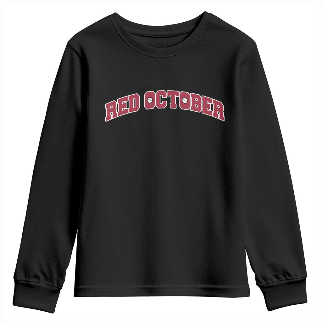 Red October Youth Sweatshirt Vintage Sports Philadelphia Playoff Baseball Fan TS10 Black Print Your Wear
