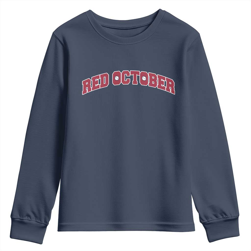 Red October Youth Sweatshirt Vintage Sports Philadelphia Playoff Baseball Fan TS10 Navy Print Your Wear