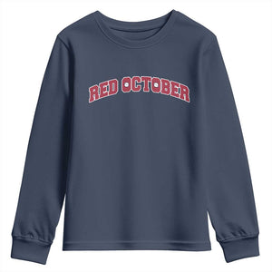 Red October Youth Sweatshirt Vintage Sports Philadelphia Playoff Baseball Fan TS10 Navy Print Your Wear