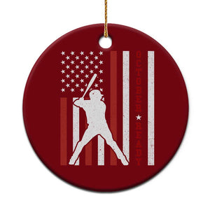 October Ready Ceramic Ornament Cool Distressed Philadelphia Baseball Fan US Flag TS10 1pc Red Print Your Wear
