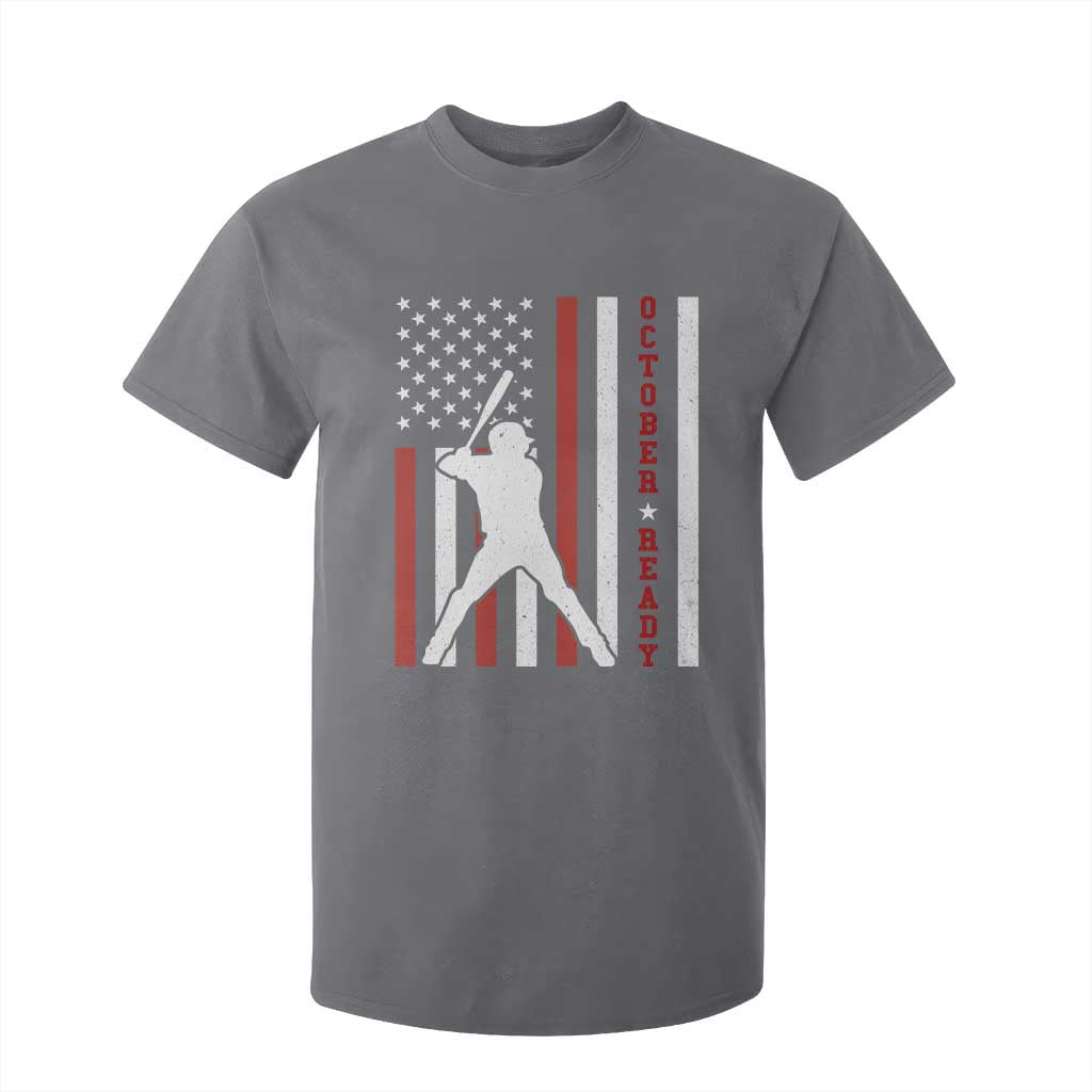 October Ready T Shirt For Kid Cool Distressed Philadelphia Baseball Fan US Flag TS10 Charcoal Print Your Wear