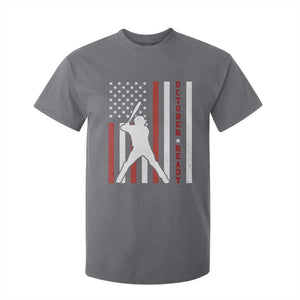 October Ready T Shirt For Kid Cool Distressed Philadelphia Baseball Fan US Flag TS10 Charcoal Print Your Wear