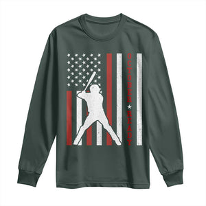 October Ready Long Sleeve Shirt Cool Distressed Philadelphia Baseball Fan US Flag TS10 Dark Forest Green Print Your Wear