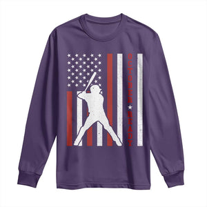 October Ready Long Sleeve Shirt Cool Distressed Philadelphia Baseball Fan US Flag TS10 Purple Print Your Wear