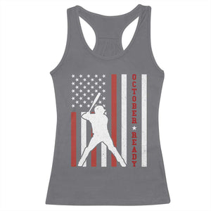 October Ready Racerback Tank Top Cool Distressed Philadelphia Baseball Fan US Flag TS10 Charcoal Print Your Wear