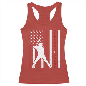 October Ready Racerback Tank Top Cool Distressed Philadelphia Baseball Fan US Flag TS10 Red Print Your Wear
