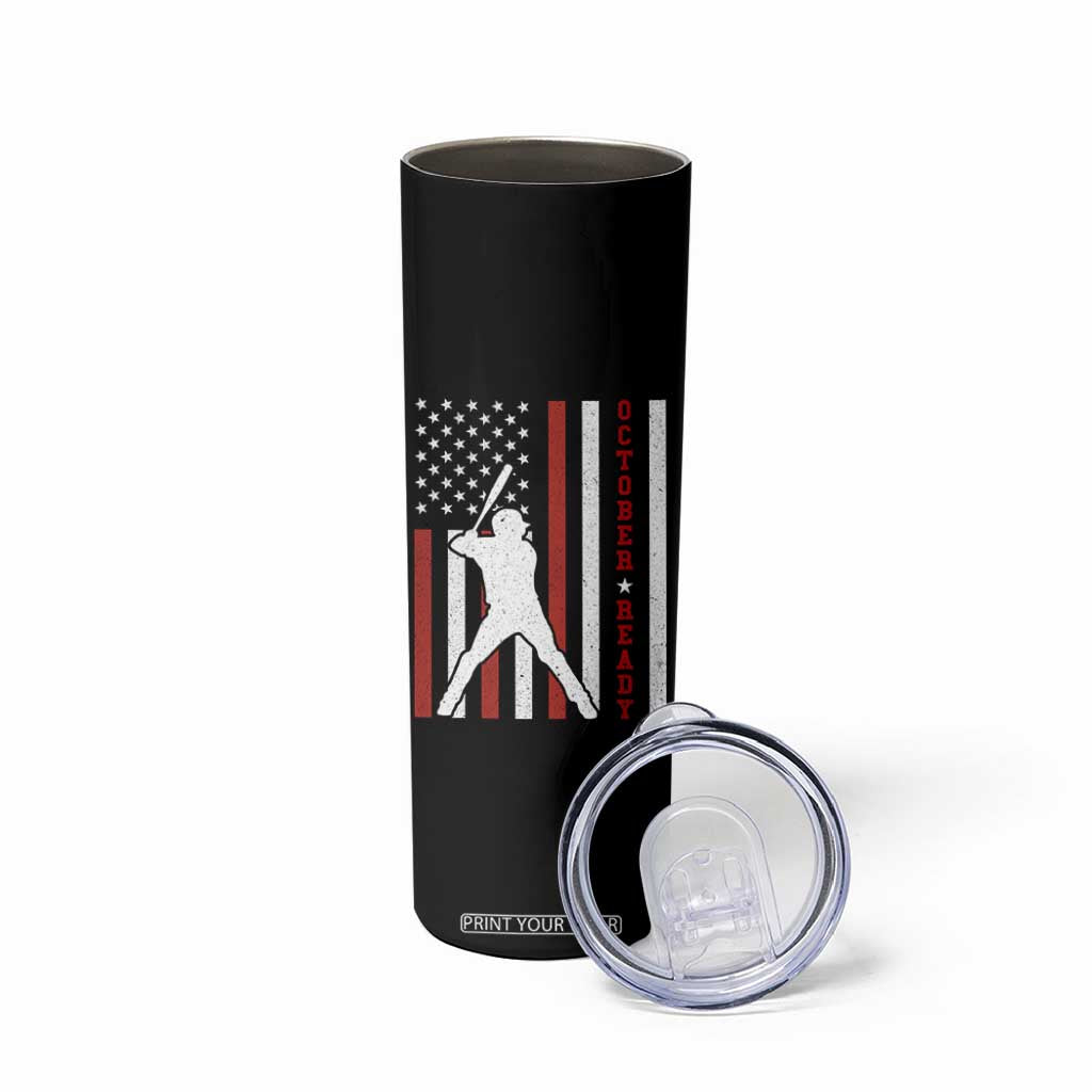 October Ready Skinny Tumbler Cool Distressed Philadelphia Baseball Fan US Flag TS10 Print Your Wear