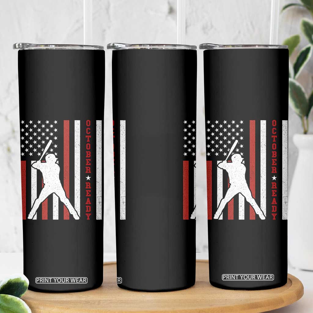October Ready Skinny Tumbler Cool Distressed Philadelphia Baseball Fan US Flag TS10 Print Your Wear