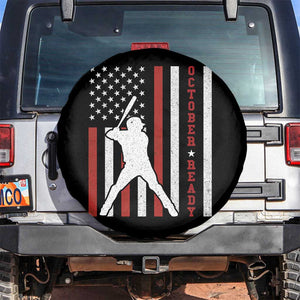 October Ready Spare Tire Cover Cool Distressed Philadelphia Baseball Fan US Flag TS10 No hole Black Print Your Wear