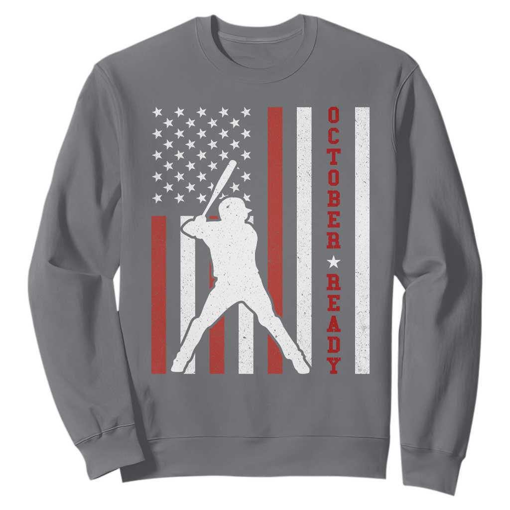 October Ready Sweatshirt Cool Distressed Philadelphia Baseball Fan US Flag TS10 Charcoal Print Your Wear