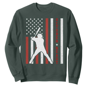 October Ready Sweatshirt Cool Distressed Philadelphia Baseball Fan US Flag TS10 Dark Forest Green Print Your Wear