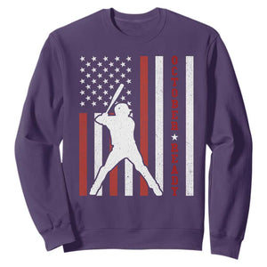 October Ready Sweatshirt Cool Distressed Philadelphia Baseball Fan US Flag TS10 Purple Print Your Wear