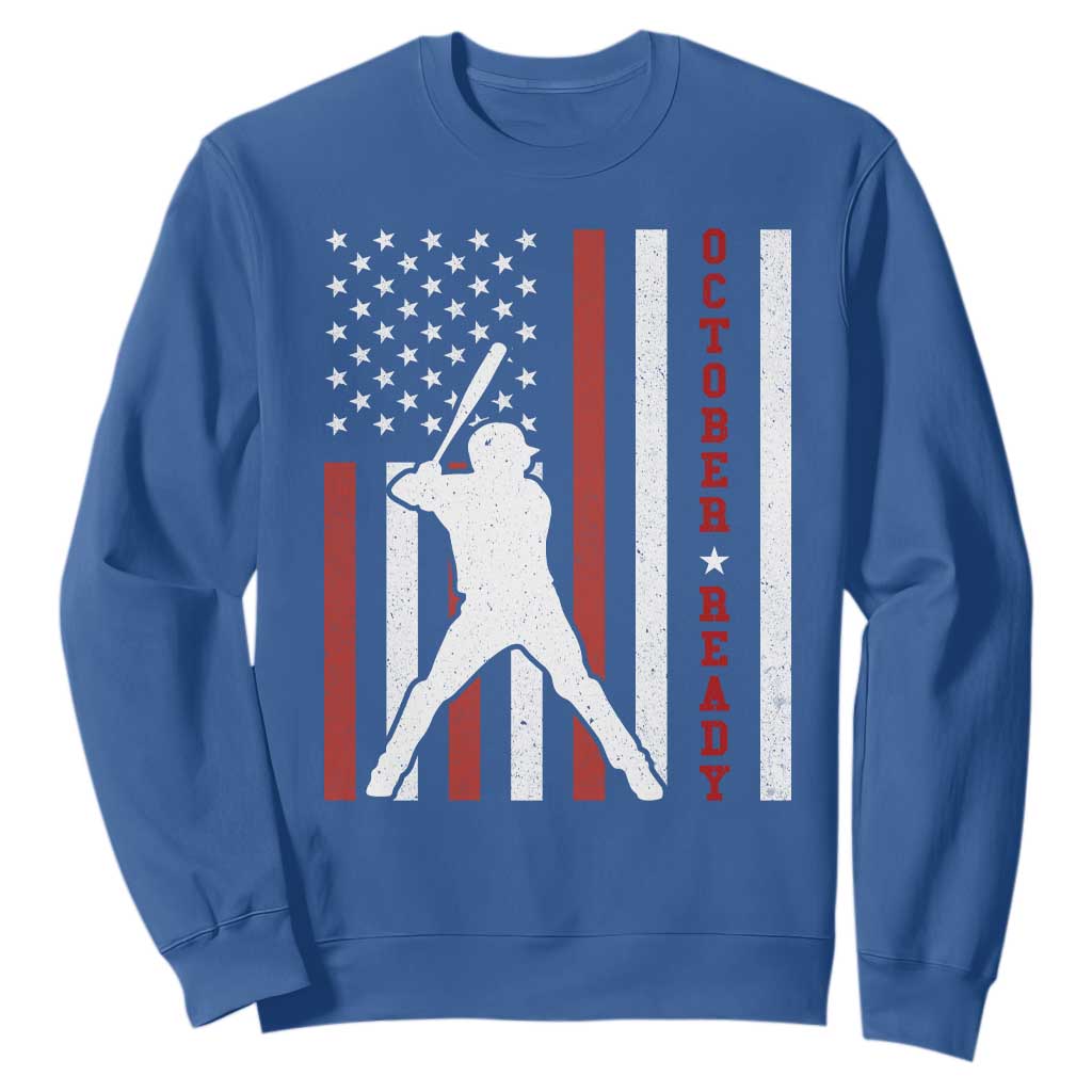 October Ready Sweatshirt Cool Distressed Philadelphia Baseball Fan US Flag TS10 Royal Blue Print Your Wear