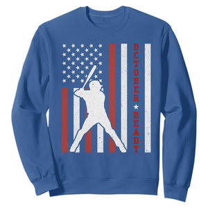 October Ready Sweatshirt Cool Distressed Philadelphia Baseball Fan US Flag TS10 Royal Blue Print Your Wear