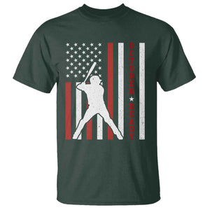 October Ready T Shirt - Cool Distressed Philadelphia Baseball Fan US Flag Playoff Tee TS10 Dark Forest Green Print Your Wear