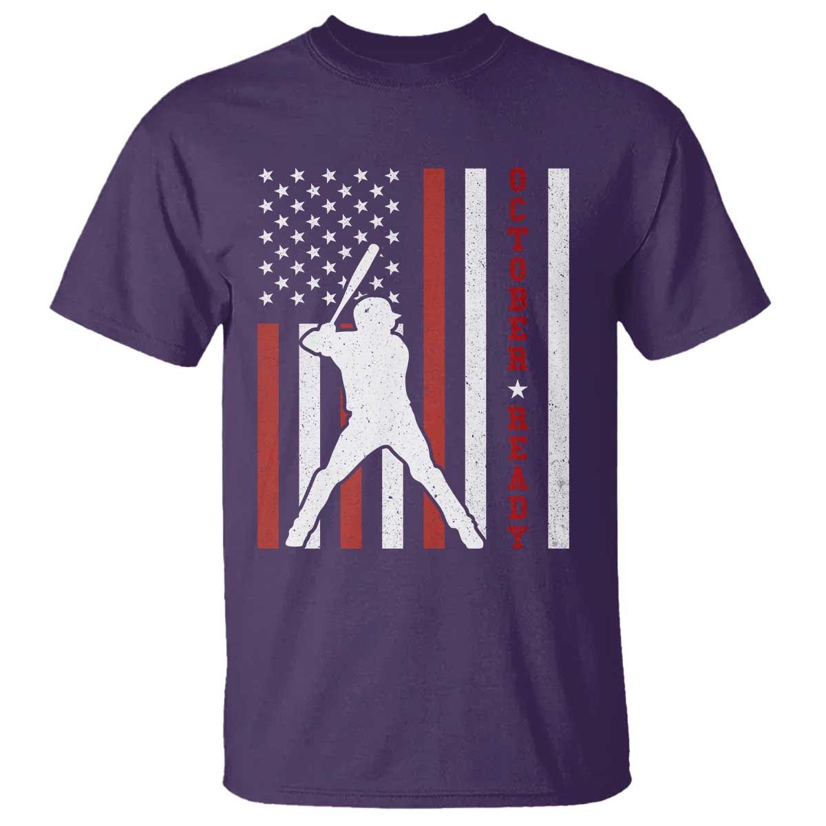 October Ready T Shirt Cool Distressed Philadelphia Baseball Fan US Flag TS10 Purple Print Your Wear