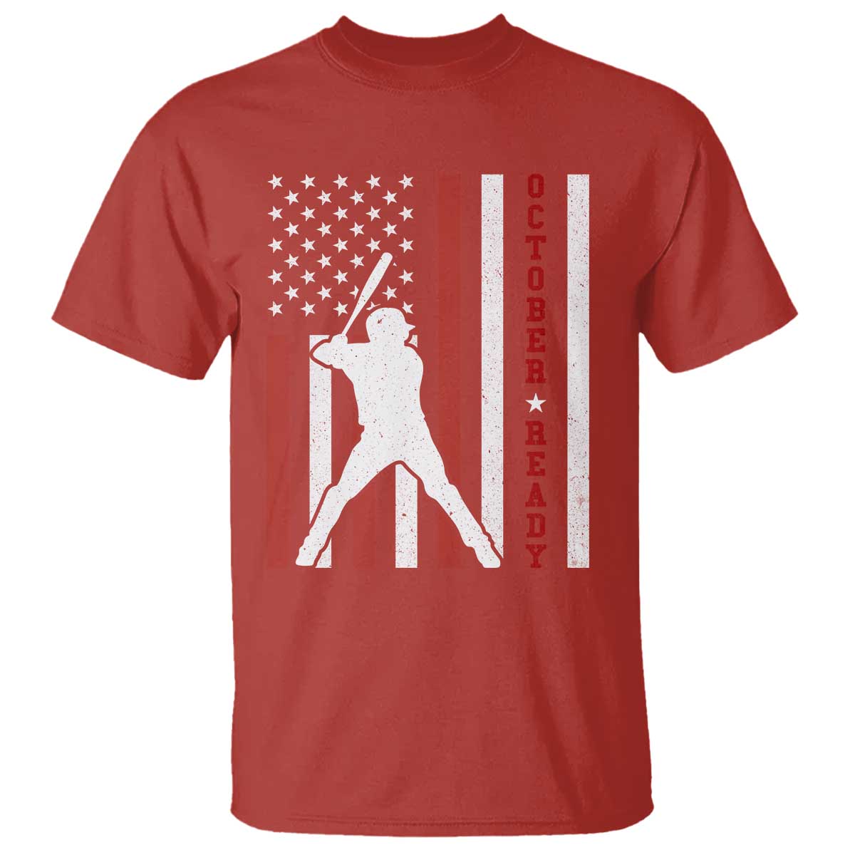 October Ready T Shirt Cool Distressed Philadelphia Baseball Fan US Flag TS10 Red Print Your Wear