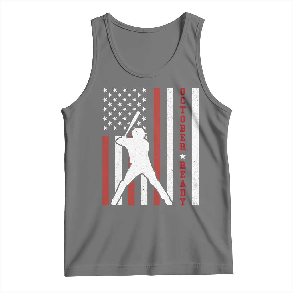 October Ready Tank Top Cool Distressed Philadelphia Baseball Fan US Flag TS10 Black Heather Print Your Wear