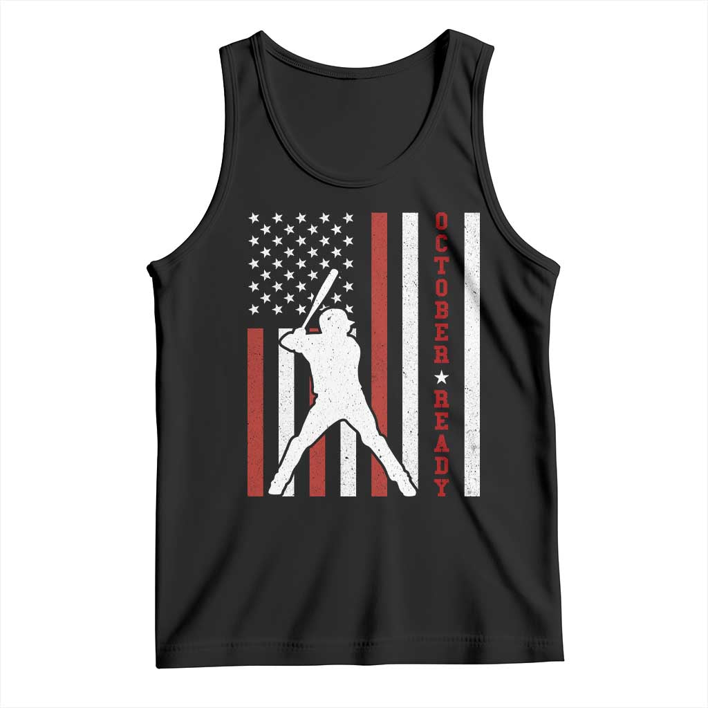 October Ready Tank Top Cool Distressed Philadelphia Baseball Fan US Flag TS10 Black Print Your Wear