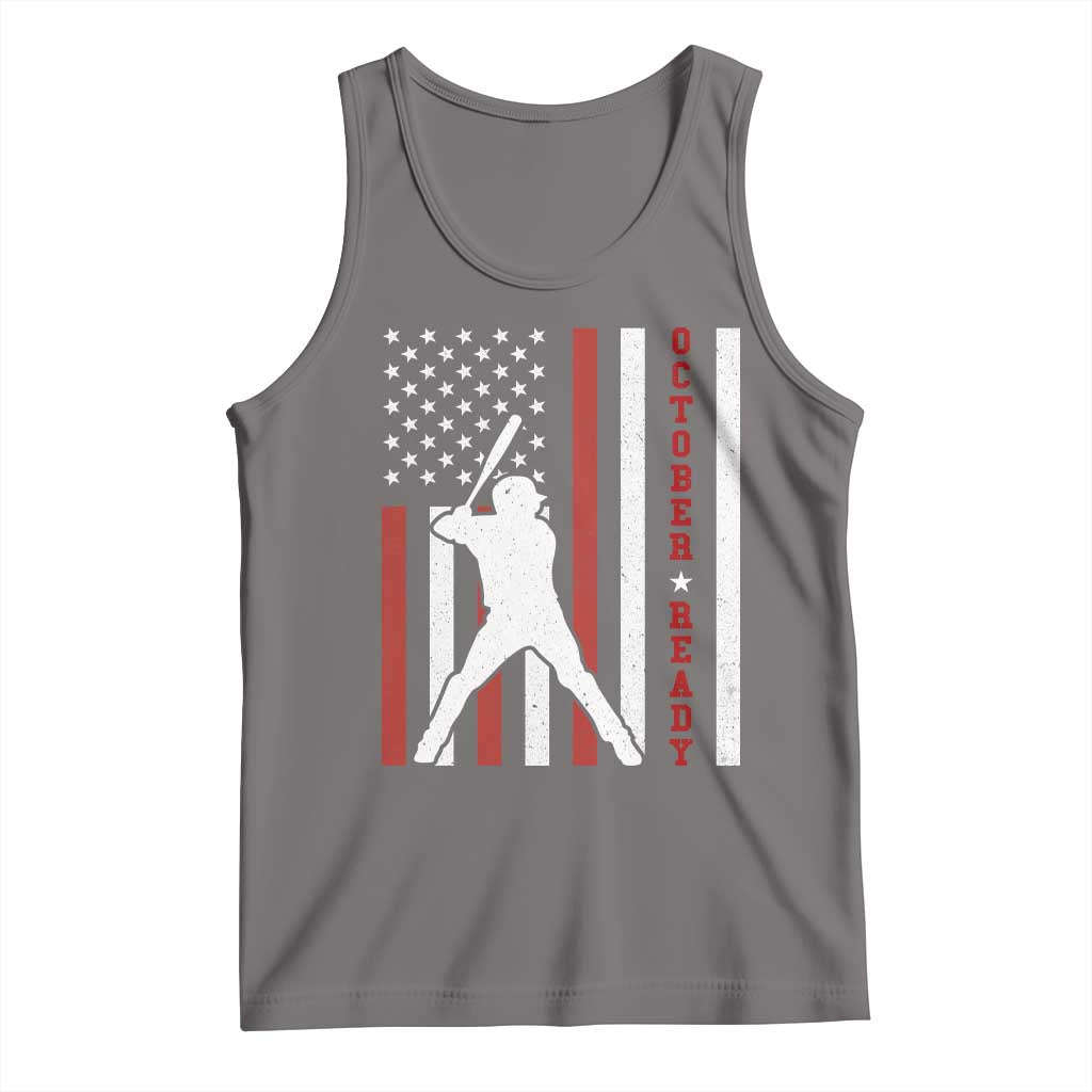 October Ready Tank Top Cool Distressed Philadelphia Baseball Fan US Flag TS10 Deep Heather Print Your Wear