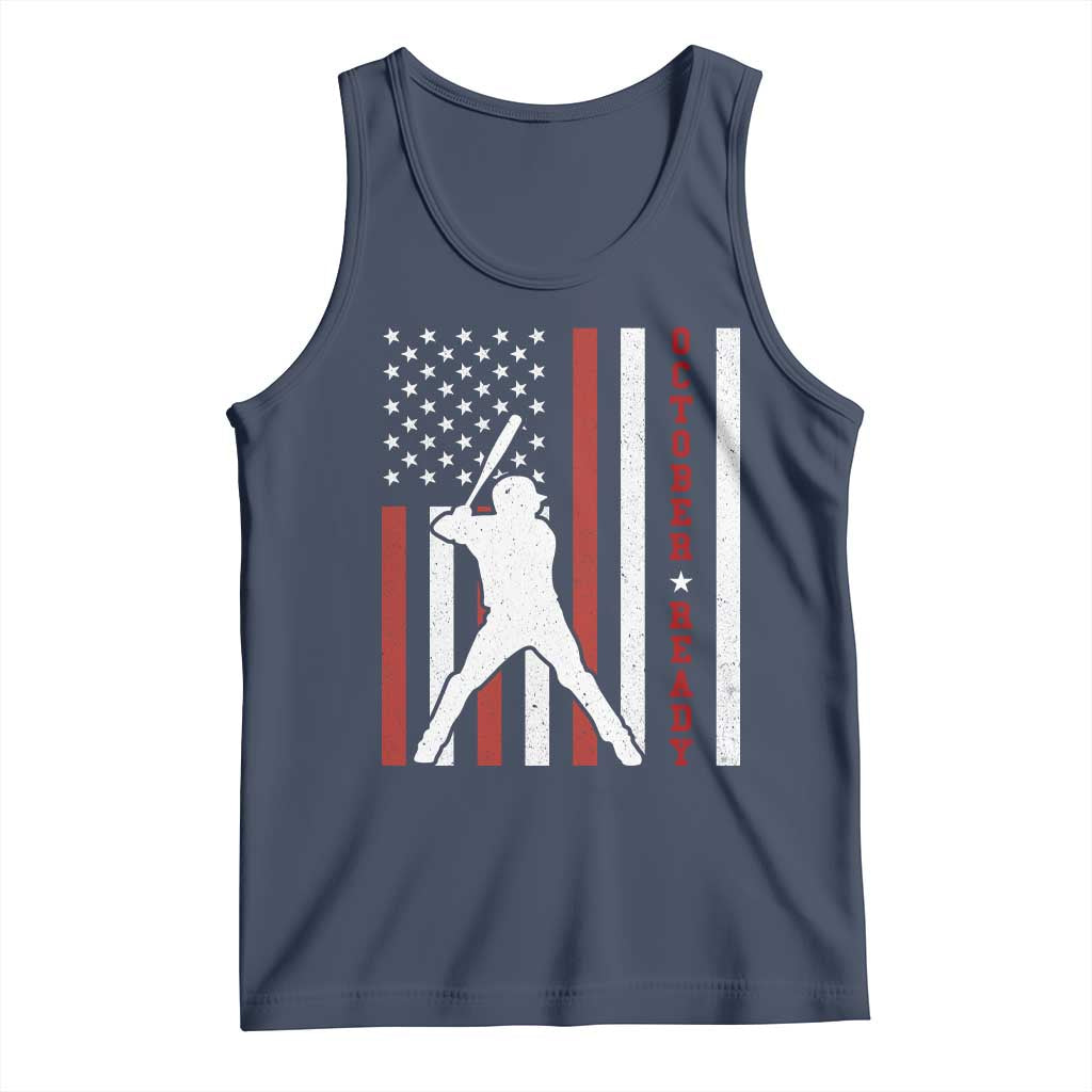 October Ready Tank Top Cool Distressed Philadelphia Baseball Fan US Flag TS10 Navy Print Your Wear