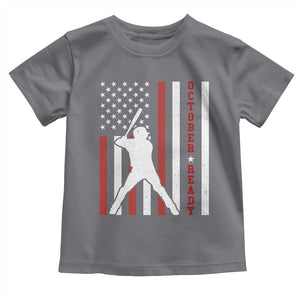 October Ready Toddler T Shirt Cool Distressed Philadelphia Baseball Fan US Flag TS10 Charcoal Print Your Wear