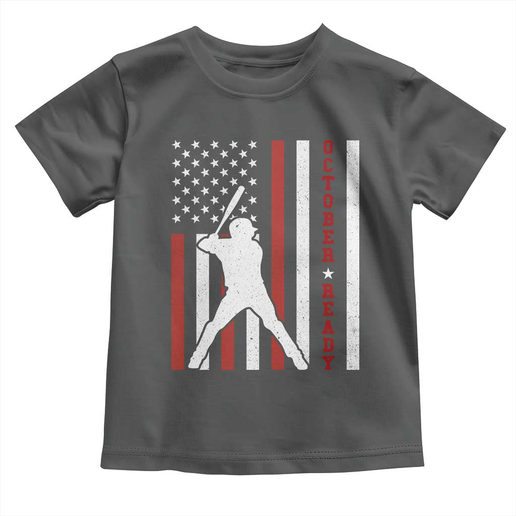 October Ready Toddler T Shirt Cool Distressed Philadelphia Baseball Fan US Flag TS10 Dark Heather Print Your Wear