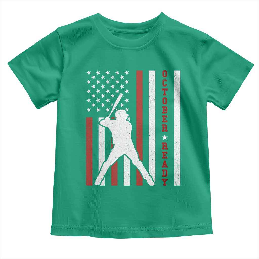 October Ready Toddler T Shirt Cool Distressed Philadelphia Baseball Fan US Flag TS10 Irish Green Print Your Wear