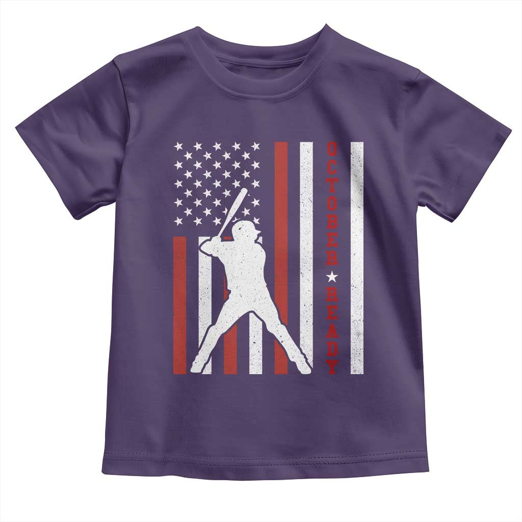 October Ready Toddler T Shirt Cool Distressed Philadelphia Baseball Fan US Flag TS10 Purple Print Your Wear