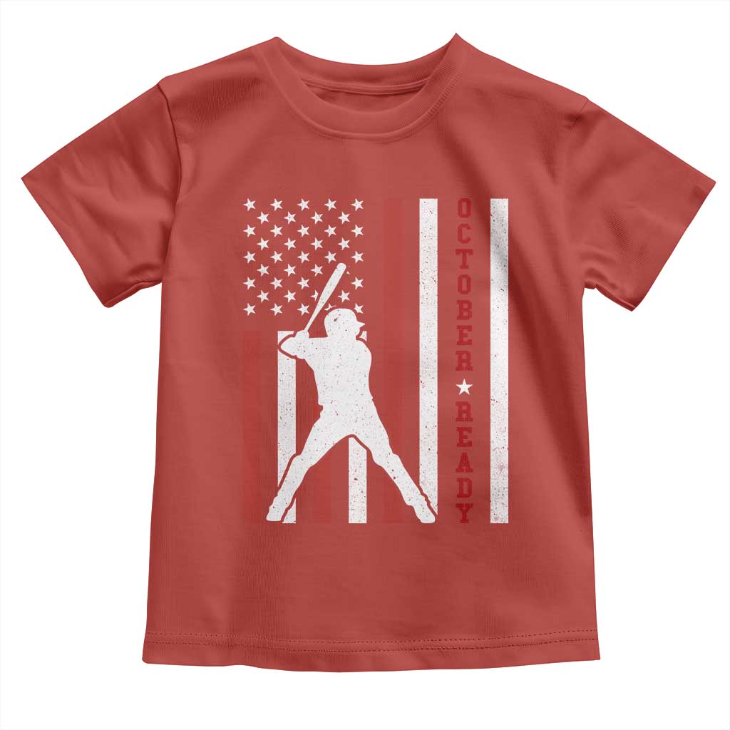October Ready Toddler T Shirt Cool Distressed Philadelphia Baseball Fan US Flag TS10 Red Print Your Wear
