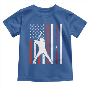 October Ready Toddler T Shirt Cool Distressed Philadelphia Baseball Fan US Flag TS10 Royal Blue Print Your Wear