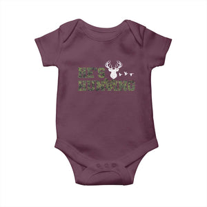 He Is Hunting Baby Onesie Camo Deer Hunters Girlfriend Wife Hunting Season TS10 Maroon Print Your Wear