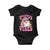 Retro Christmas Santa Baby Onesie Pink Xmas Vibes Groovy Santa Claus Womens Kids Girls Gifts TS10 Black Print Your Wear