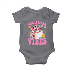 Retro Christmas Santa Baby Onesie Pink Xmas Vibes Groovy Santa Claus Womens Kids Girls Gifts TS10 Charcoal Print Your Wear